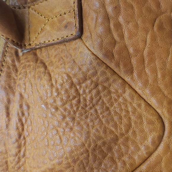 YVES SAINT LAURENT LEATHER BAG SIZE 18X12 COLOR ORANGE BROWN 🍊 100% AUTHENTIC - Picture 7 of 13